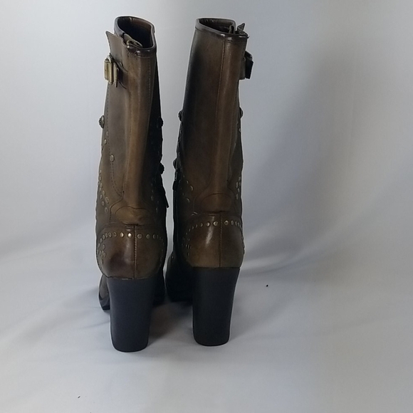 ASH Rolls Studded Brown Heeled Boots 37 - Picture 5 of 12